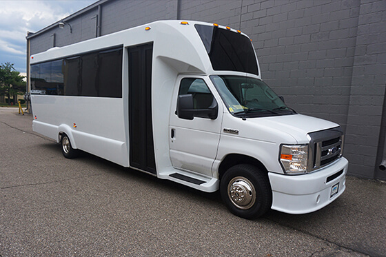 white limo bus